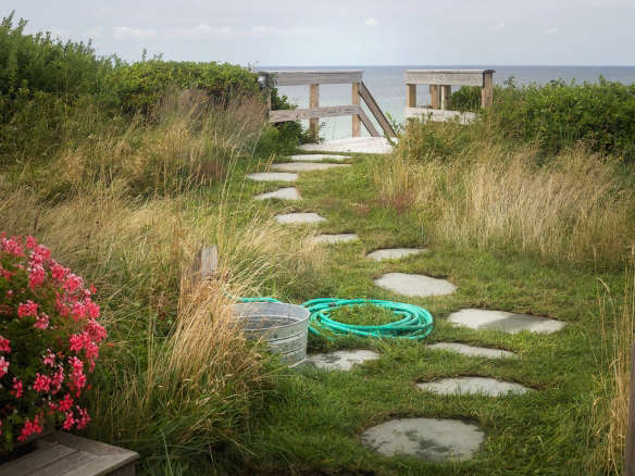 cape cod coastal garden truro stone path  