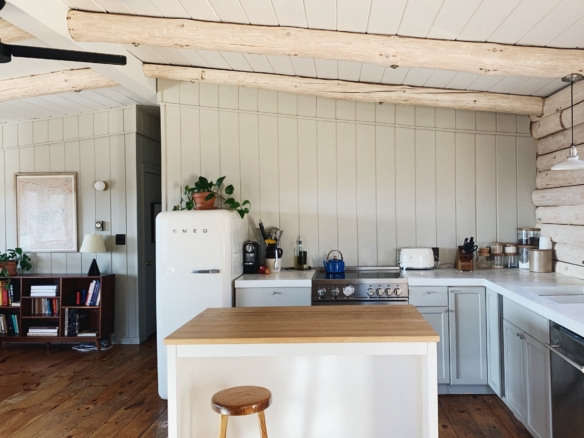 yi mei truxes catskills cabin kitchen  